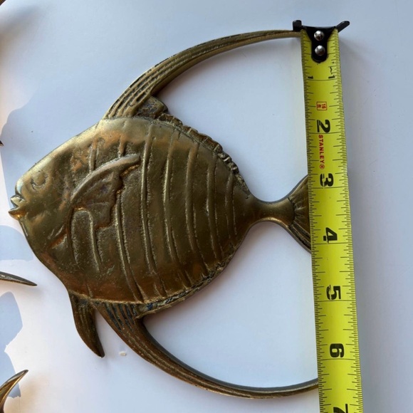 Mcm Brass Fish Wall Hangings- Set of 3 - Picture 8 of 9